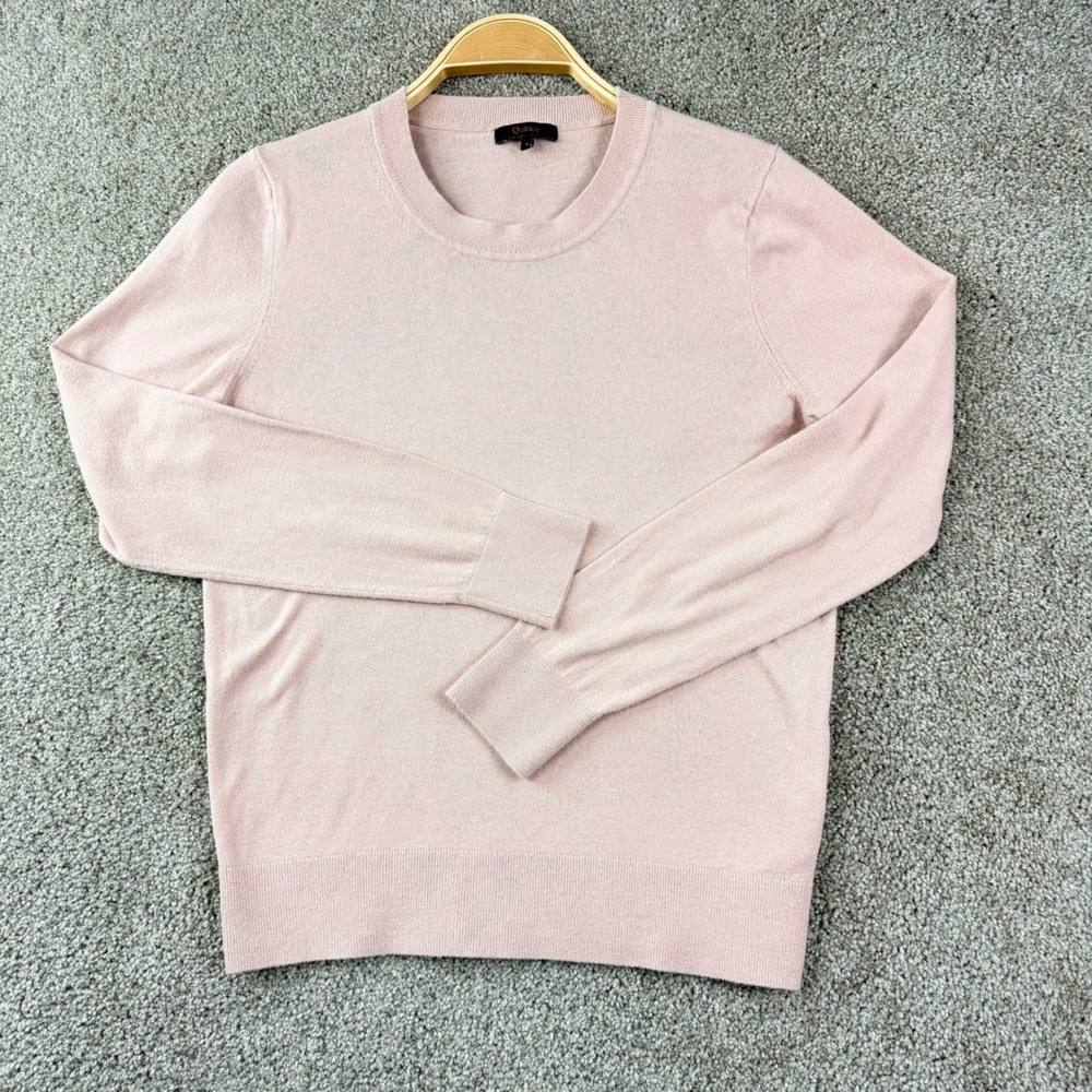 Quince Cotton Cashmere Sweater Womens Small Sugar Stone Pink Minimalist Crewneck
